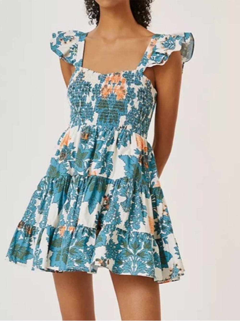 Anthropology Floral Mini Dress 100% Cotton